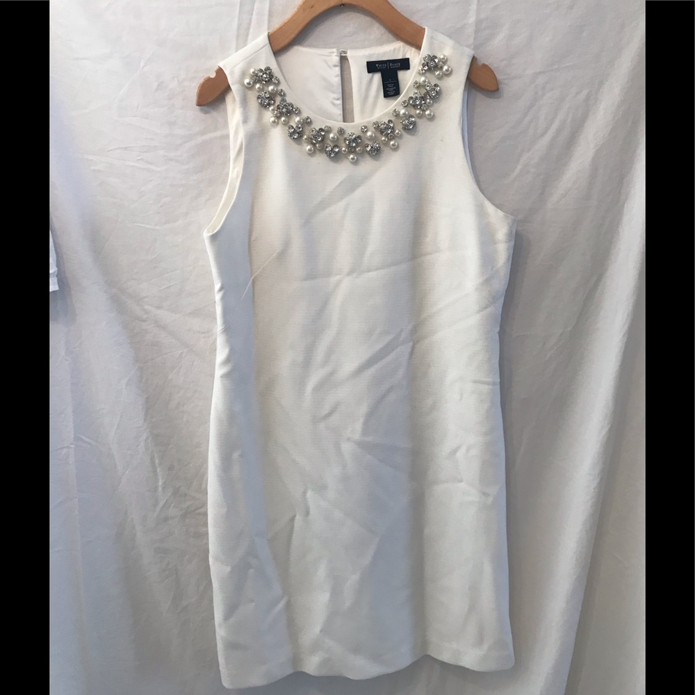 White shift dress with embellishment